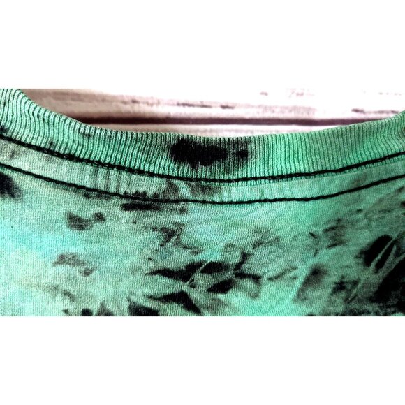 Queen T-shirt Men Besties Donald & Daisy Tie Dye Green Knit Crew Painted Size L - Picture 9 of 9